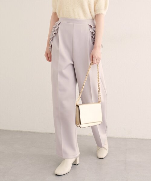 natural couture（ナチュラルクチュール）の「【WEB限定】ポケットフリルタックパンツ（スラックス・レディース・ネイビー/グレイッシュベージュ/ブラック・FREE）」の22枚目の写真