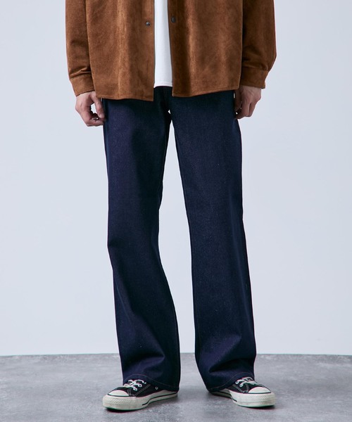 B.C STOCK（ベーセーストック）の「12.5oz 5ポケット セミフレアリジットデニム（デニムパンツ・メンズ・ネイビー/ブラック・SMALL/MEDIUM/LARGE）」の2枚目の写真