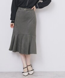 index（インデックス）の「フェイクスウェード切り替えマーメイドスカート【洗濯機OK/イージーアイロン/防シワ】（スカート・レディース）」
