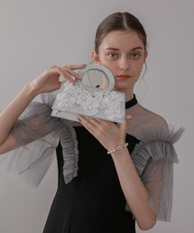 Leja（レジャ）の「【LEJA】フラワービジューラウンドハンドル2wayバッグ結婚式 パーティー 成人式 二次会 同窓会 お呼ばれ オケージョン 20代 30代（ハンドバッグ）」