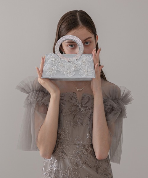 Leja(レジャ)の「【LEJA】フラワービジューラウンドハンドル2wayバッグ結婚式 パーティー 成人式 二次会 同窓会 お呼ばれ オケージョン 20代 30代(ハンドバッグ・レディース・シルバー/ブラック・FREE)」の19枚目の写真