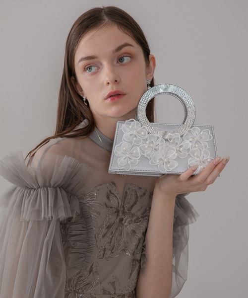 Leja(レジャ)の「【LEJA】フラワービジューラウンドハンドル2wayバッグ結婚式 パーティー 成人式 二次会 同窓会 お呼ばれ オケージョン 20代 30代(ハンドバッグ・レディース・シルバー/ブラック・FREE)」の20枚目の写真