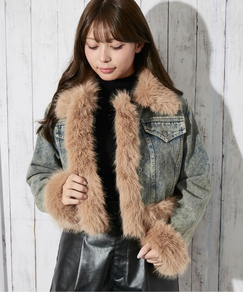 セール】《ファーデザイン×デニム》レディース ジャケット 裏付き