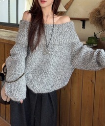 YUGA_YGMC Off-the-shoulder knit sweater