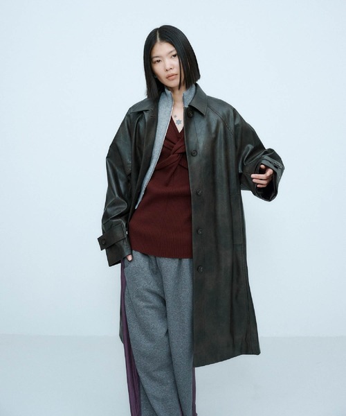 セール】VINTAGE ARTIFITICIAL LEATHER LONG COAT / ヴィンテージ