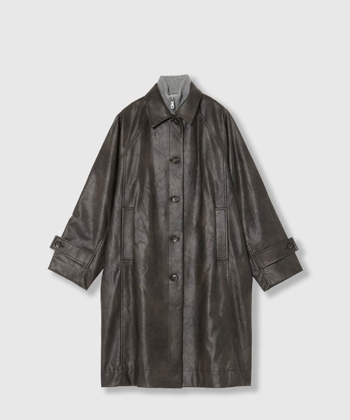 セール】VINTAGE ARTIFITICIAL LEATHER LONG COAT / ヴィンテージ