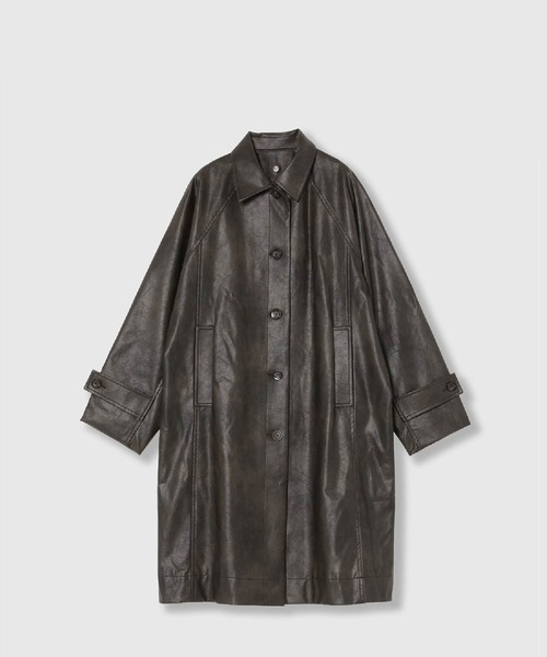 セール】VINTAGE ARTIFITICIAL LEATHER LONG COAT / ヴィンテージ