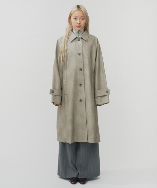 セール】VINTAGE ARTIFITICIAL LEATHER LONG COAT / ヴィンテージ