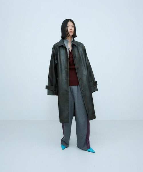 セール】VINTAGE ARTIFITICIAL LEATHER LONG COAT / ヴィンテージ