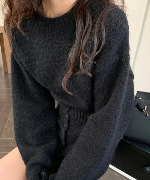Miniministore(ミニミニストア)の「ニットセットアップ セーター スカート(セットアップ・レディース・イエロー/ボルドー/ブラック/グレー・FREE)」の1枚目の写真