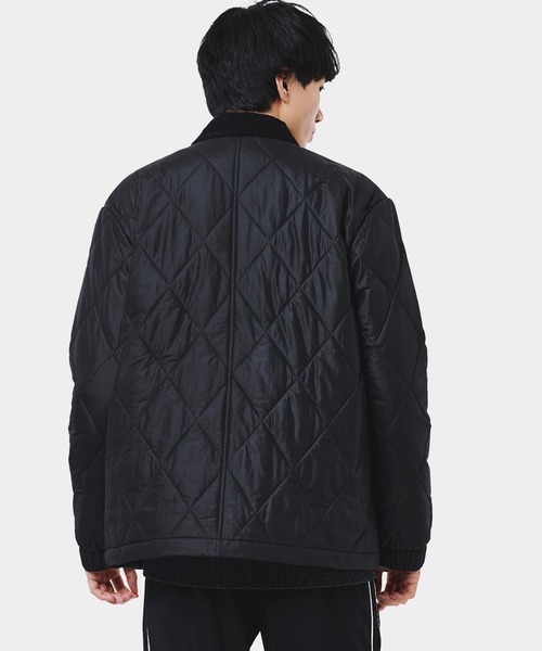 ブラックキルティングジャケット　ラッセルノ THERMORE中綿 コーデュロイカラーキルティングジャケット（ブルゾン