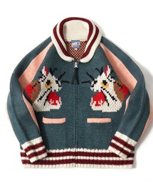 HOUSTON(ヒューストン)SOUVENIA COWCHIN SWETER(CAT・DANCE)カウチンセータージャケット レディース