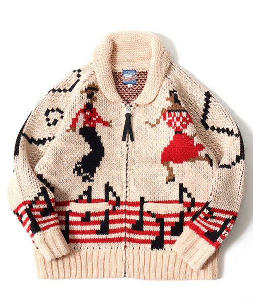 マンシング　レディース　カウチンセーターLL SHEENA（シーナ） ニット セーター ダブルジップノルディック柄