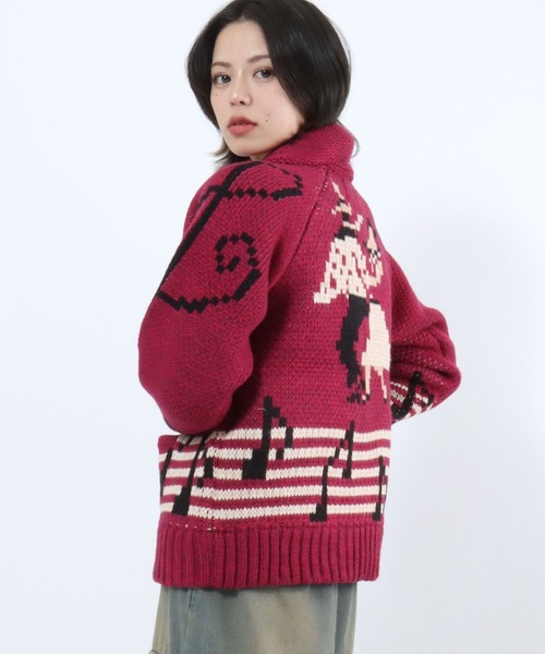 HOUSTON(ヒューストン)の「HOUSTON(ヒューストン)SOUVENIA COWCHIN SWETER(CAT・DANCE)カウチンセータージャケット レディース(カーディガン/ボレロ・レディース・ブルー系1/ピンク系1/ピンク系2/ナチュラル・1/0)」の11枚目の写真