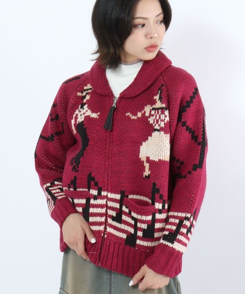 (取寄) ヴィンテージ ハバナ レディース コリーン Vintage Havana women Coleen Burgundy/Tiger Print セール】HOUSTON（ヒューストン）SOUVENIA COWCHIN SWETER（CAT・DANCE
