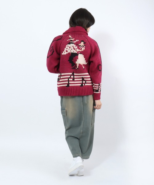 HOUSTON(ヒューストン)の「HOUSTON(ヒューストン)SOUVENIA COWCHIN SWETER(CAT・DANCE)カウチンセータージャケット レディース(カーディガン/ボレロ・レディース・ブルー系1/ピンク系1/ピンク系2/ナチュラル・1/0)」の14枚目の写真