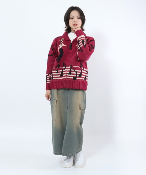 HOUSTON(ヒューストン)の「HOUSTON(ヒューストン)SOUVENIA COWCHIN SWETER(CAT・DANCE)カウチンセータージャケット レディース(カーディガン/ボレロ・レディース・ブルー系1/ピンク系1/ピンク系2/ナチュラル・1/0)」の13枚目の写真