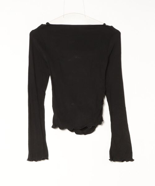 Vini（ヴィニ）の「キャミ風オフショルダー トップス（Tシャツ/カットソー・レディース・ブラック/アイボリー・MEDIUM）」の3枚目の写真