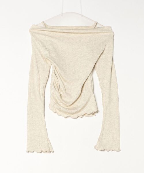 Vini（ヴィニ）の「キャミ風オフショルダー トップス（Tシャツ/カットソー・レディース・ブラック/アイボリー・MEDIUM）」の7枚目の写真