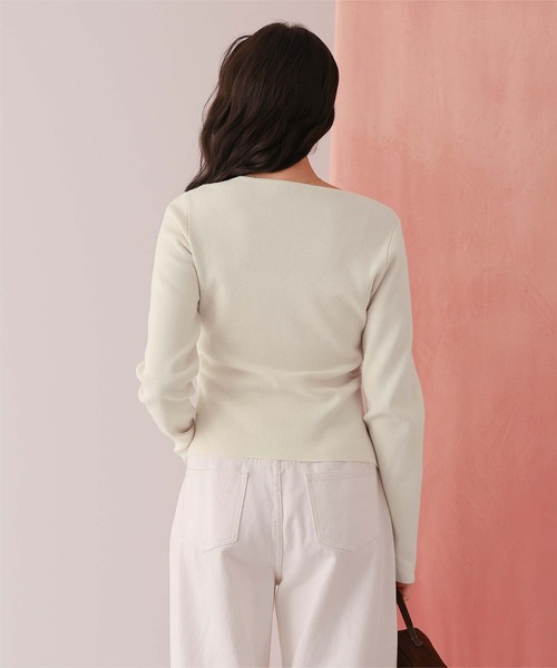 titivate（ティティベイト）の「フロントギャザーニットトップス（ニット/セーター・レディース・アイボリー/ブラック/ライトブルー/ライトグレー・M/S/L）」の15枚目の写真