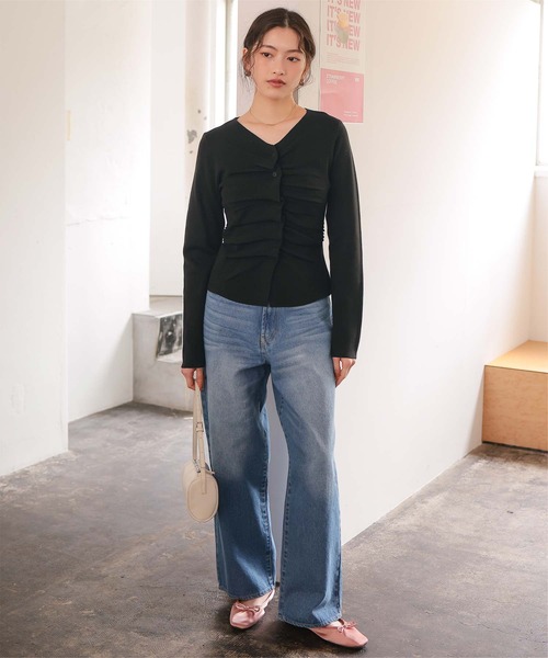 titivate（ティティベイト）の「フロントギャザーニットトップス（ニット/セーター・レディース・アイボリー/ブラック/ライトブルー/ライトグレー・M/S/L）」の22枚目の写真