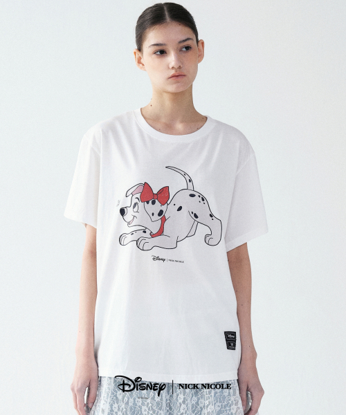 NICK&NICOLE(ニックアンドニコール)の「DISNEY BUTTERFLY RIBBON DALMATIAN TOP_WHITE(Tシャツ/カットソー・レディース・その他・FREE)」の1枚目の写真