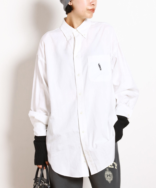 即完売 AMERICANA  Deuxieme CIasse ストライブシャツ AMERICANA/アメリカーナ】別注 OXBD SHIRT（シャツ/ブラウス