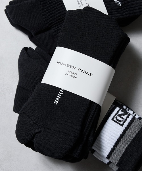 NUMBER (N)INE（ナンバーナイン）の「100% FINE COTTON PLAIN 2 PACK RIB TABI SOCKS / ファイン コットン100% プレーン 2パック リブ 足袋 ソックス（ソックス/靴下・メンズ・ホワイト/ブラック・25～27cm）」の11枚目の写真