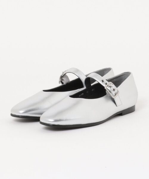 PARADIS COULEUR（パラディクルール）の「【PARADIS COULEUR】ラウンドトウソフトレザーメリージェーン(31500P)（パンプス・レディース・シルバー/ブラック・23/24/24.5/23.5/22.5）」の2枚目の写真