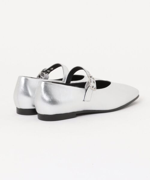 PARADIS COULEUR（パラディクルール）の「【PARADIS COULEUR】ラウンドトウソフトレザーメリージェーン(31500P)（パンプス・レディース・シルバー/ブラック・23/24/24.5/23.5/22.5）」の3枚目の写真