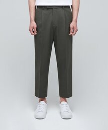 軽量のルーズテーパー隠しバンディングクロップドスラックス。 【ダスティカーキ】