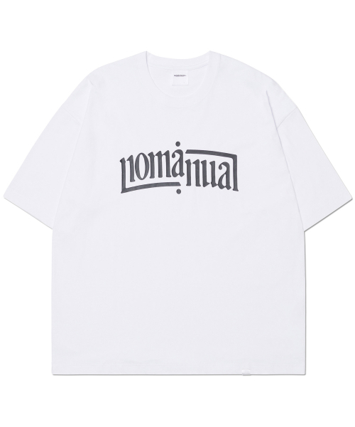 NOMANUAL(NOMANUAL)の「ARCHED TEXT T-SHIRT - WHITE(Tシャツ/カットソー・レディース・その他・MEDIUM/LARGE/X-LARGE/SMALL)」の1枚目の写真