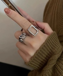 mul.（ムル）の「【456686】シンプルリング2点セット(RZ)（リング）」