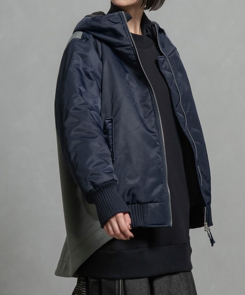 MARECHAL TERRE（マルシャルテル）の「フーディーブルゾン（ブルゾン・レディース・ブラック/ブラウン/カーキ/ネイビー・MEDIUM）」の4枚目の写真