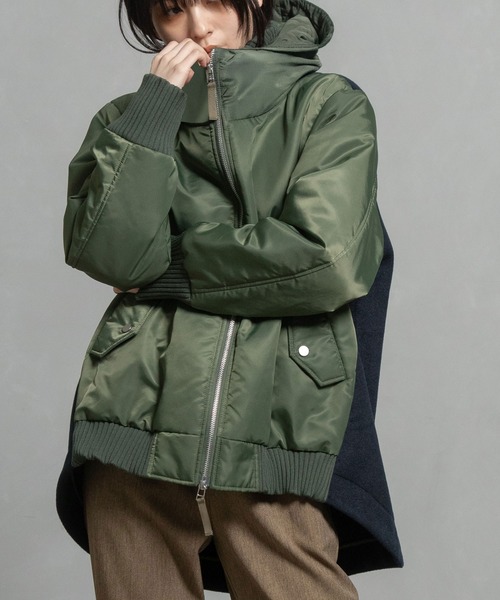 MARECHAL TERRE（マルシャルテル）の「フーディーブルゾン（ブルゾン・レディース・ブラック/ブラウン/カーキ/ネイビー・MEDIUM）」の3枚目の写真