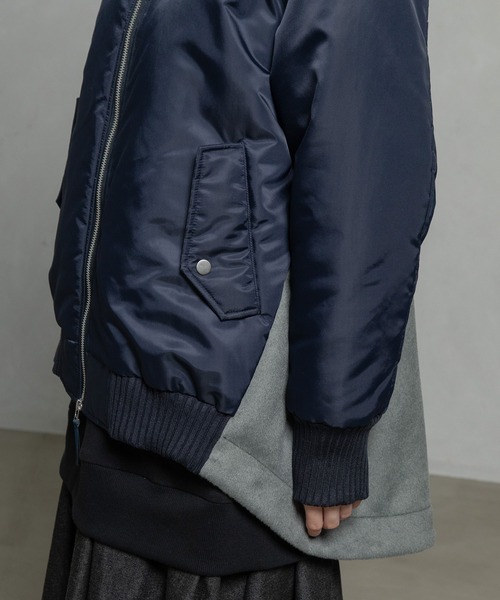 MARECHAL TERRE（マルシャルテル）の「フーディーブルゾン（ブルゾン・レディース・ブラック/ブラウン/カーキ/ネイビー・MEDIUM）」の6枚目の写真