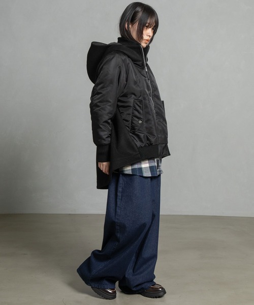 MARECHAL TERRE（マルシャルテル）の「フーディーブルゾン（ブルゾン・レディース・ブラック/ブラウン/カーキ/ネイビー・MEDIUM）」の12枚目の写真