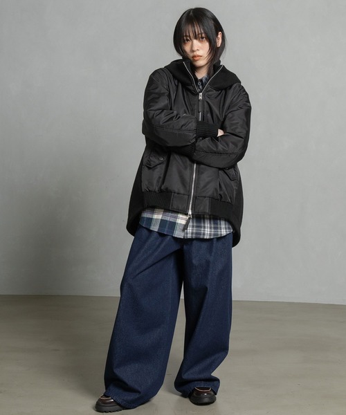 MARECHAL TERRE（マルシャルテル）の「フーディーブルゾン（ブルゾン・レディース・ブラック/ブラウン/カーキ/ネイビー・MEDIUM）」の13枚目の写真