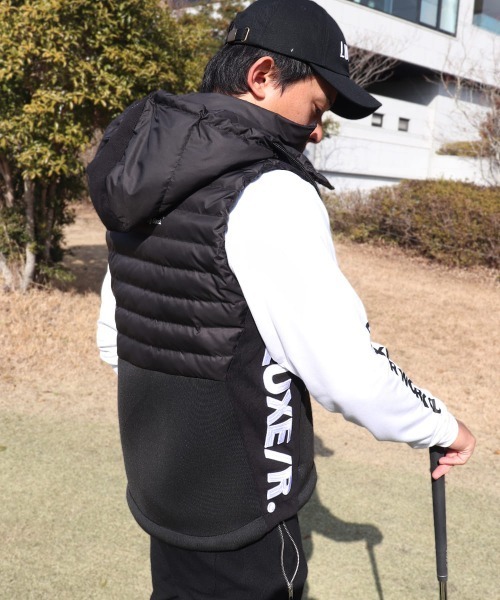 LUXE/R GOLF（ラグジュ ゴルフ）の「(RM)【LUXE/R GOLF】2WAY コンビネーション ダウン フード ベスト（ダウンベスト・メンズ・オフホワイト/チャコールグレー/ブラック・L/XL/M）」の8枚目の写真
