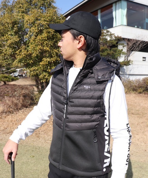 LUXE/R GOLF（ラグジュ ゴルフ）の「(RM)【LUXE/R GOLF】2WAY コンビネーション ダウン フード ベスト（ダウンベスト・メンズ・オフホワイト/チャコールグレー/ブラック・L/XL/M）」の22枚目の写真