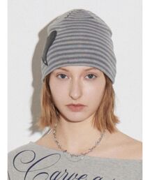 EMODA | レザーパッチニットキャップ(ニットキャップ/ビーニー)