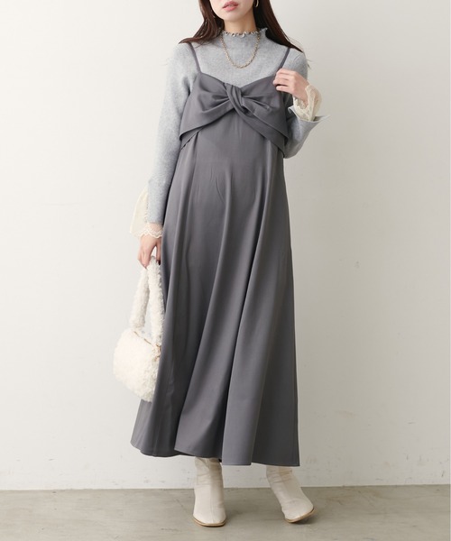 natural couture（ナチュラルクチュール）の「袖口レースもちもちリブタートル（ニット/セーター・レディース・スミクロ/ライトグレー/ボルドー/サックスブルー/ピンク/ラベンダー/ミント/イエロー/オフホワイト・FREE）」の17枚目の写真