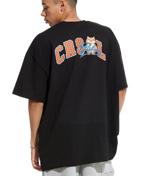 CREAM SODA LAB(クリームソーダラボ)の「マルチアークオーバーサイズポケット半袖Tシャツブラックオレンジ(Tシャツ/カットソー・メンズ・その他・LARGE/MEDIUM/X-LARGE)」の1枚目の写真