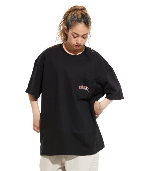 CREAM SODA LAB(クリームソーダラボ)の「マルチアークオーバーサイズポケット半袖Tシャツブラックオレンジ(Tシャツ/カットソー・メンズ・その他・LARGE/MEDIUM/X-LARGE)」の4枚目の写真