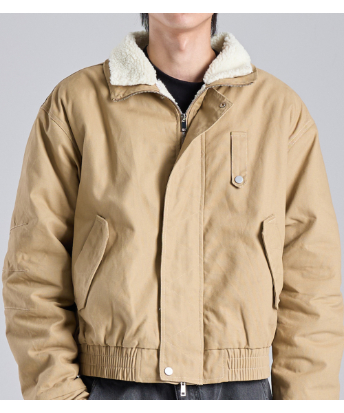 BUTTON SEOUL（ボタンソウル）の「クロップヘビーボアツーウェイワークジャケット（ベージュ）（ブルゾン・メンズ・その他・LARGE/X-LARGE/MEDIUM）」の7枚目の写真