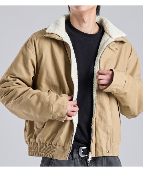 BUTTON SEOUL（ボタンソウル）の「クロップヘビーボアツーウェイワークジャケット（ベージュ）（ブルゾン・メンズ・その他・LARGE/X-LARGE/MEDIUM）」の8枚目の写真