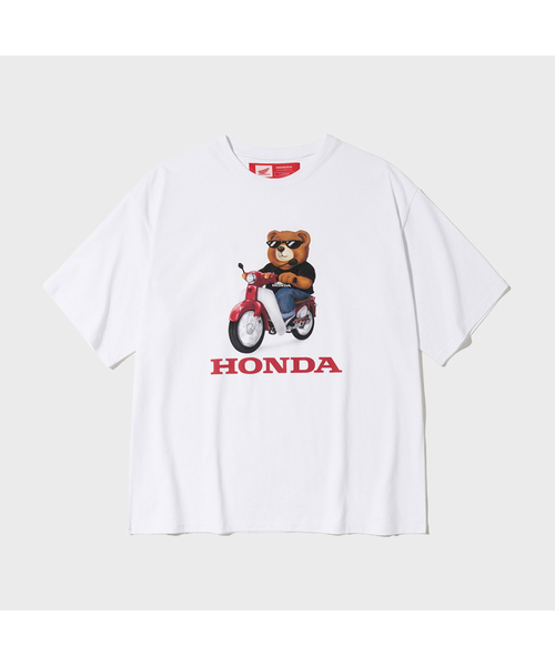 PHYPS MOTORCYCLE(フィップスモーターサイクル)の「Honda Bear T-shirt White(Tシャツ/カットソー・レディース・その他・LARGE/MEDIUM/SMALL/X-LARGE/XX-LARGE)」の1枚目の写真