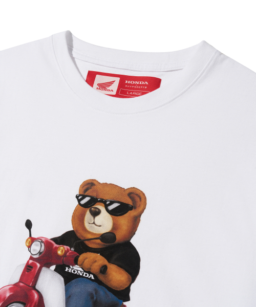 PHYPS MOTORCYCLE(フィップスモーターサイクル)の「Honda Bear T-shirt White(Tシャツ/カットソー・レディース・その他・LARGE/MEDIUM/SMALL/X-LARGE/XX-LARGE)」の2枚目の写真