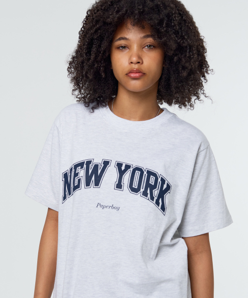 PAPERBOY(ペーパーボーイ)の「ニューヨーク 半袖Tシャツ-ホワイトメランジ(Tシャツ/カットソー・レディース・その他・MEDIUM/LARGE/X-LARGE/SMALL)」の6枚目の写真