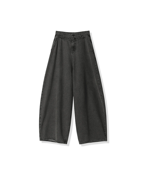 ZENDUST(ジェンダスト)の「Rothen Wide Denim Pants RED BLACK(デニムパンツ・レディース・ブラック・LARGE/MEDIUM/SMALL/X-SMALL/XX-SMALL)」の1枚目の写真